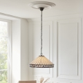 Endon 111961 - Lysekrone med kæde Tiffany FARGO 3xE27/10W/230V Ø 50 cm