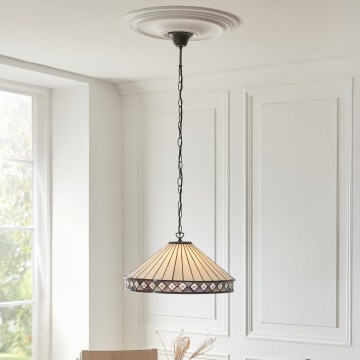 Endon 111961 - Lysekrone med kæde Tiffany FARGO 3xE27/10W/230V Ø 50 cm