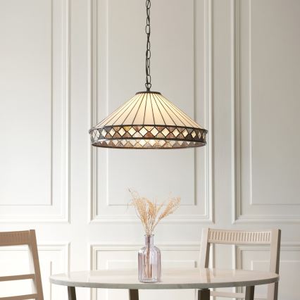 Endon 111961 - Lysekrone med kæde Tiffany FARGO 3xE27/10W/230V Ø 50 cm