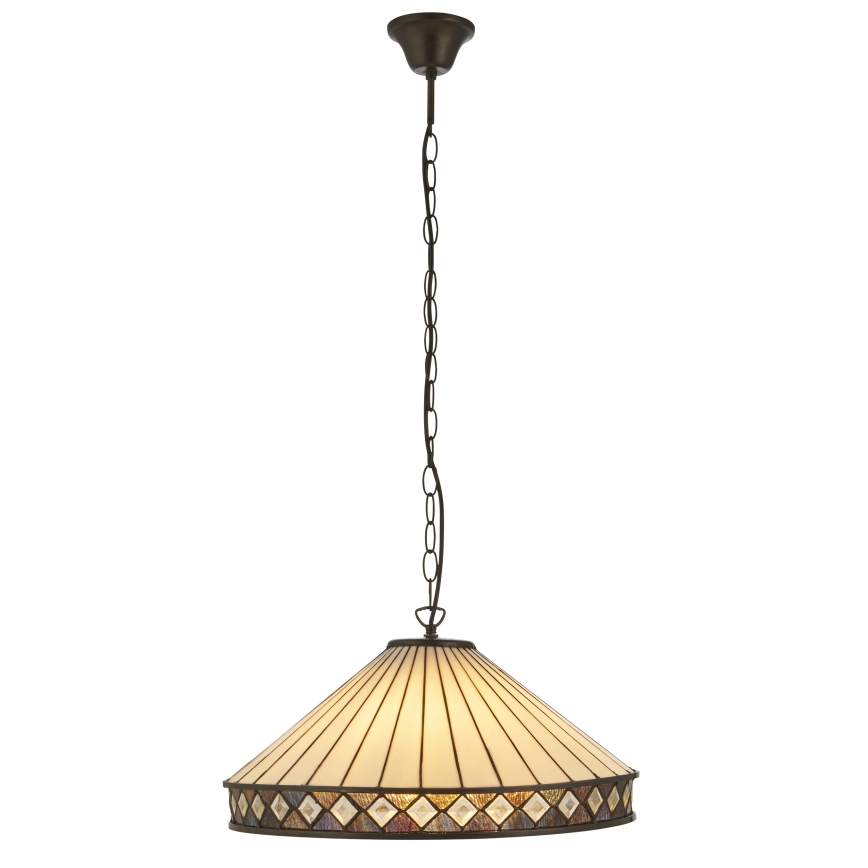Endon 111961 - Lysekrone med kæde Tiffany FARGO 3xE27/10W/230V Ø 50 cm