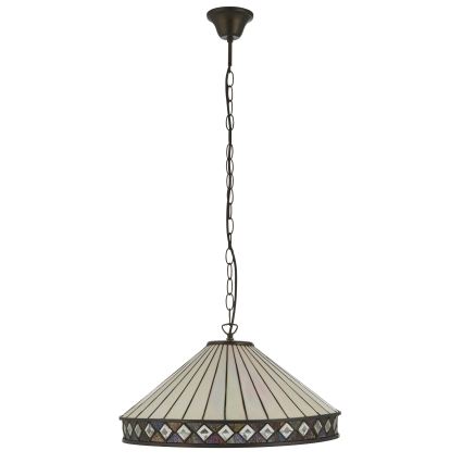 Endon 111961 - Lysekrone med kæde Tiffany FARGO 3xE27/10W/230V Ø 50 cm