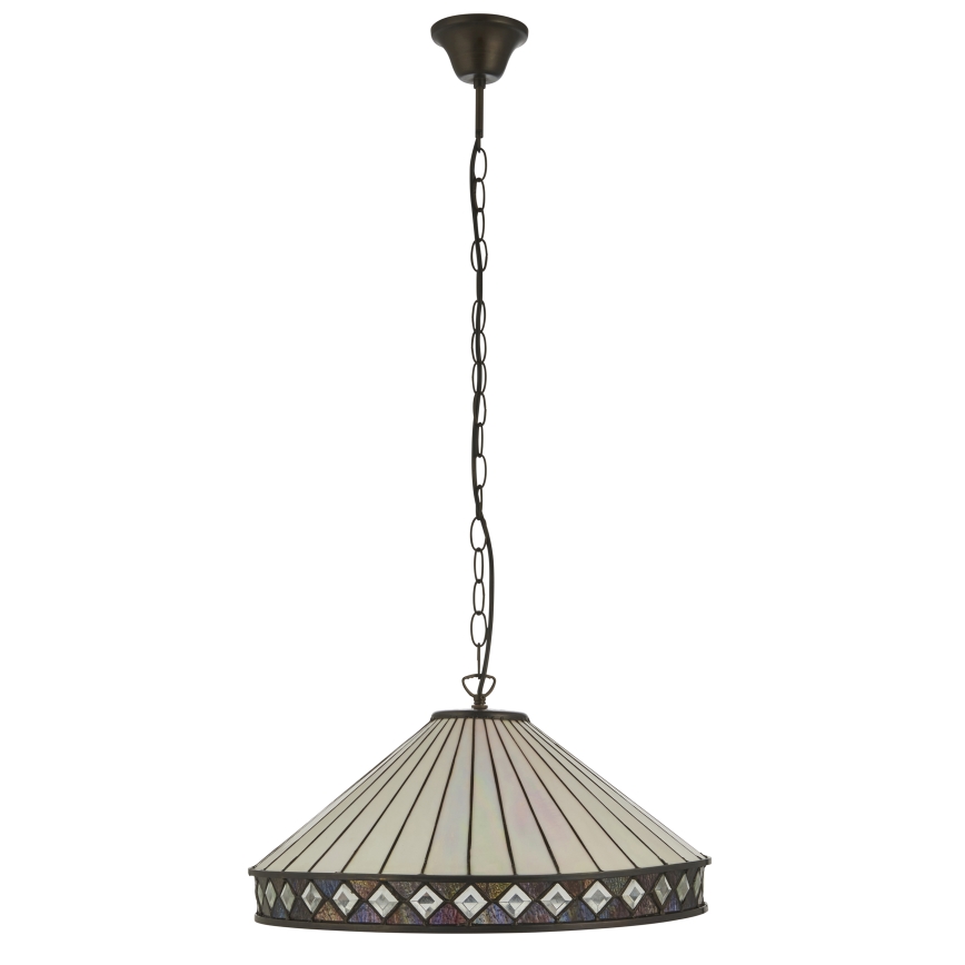 Endon 111961 - Lysekrone med kæde Tiffany FARGO 3xE27/10W/230V Ø 50 cm