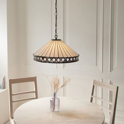 Endon 111961 - Lysekrone med kæde Tiffany FARGO 3xE27/10W/230V Ø 50 cm