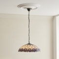 Endon 111985 - Kædeophængt Tiffany-lysekrone HUTCHINSON, 3xE27/10W/230V, Ø 50 cm