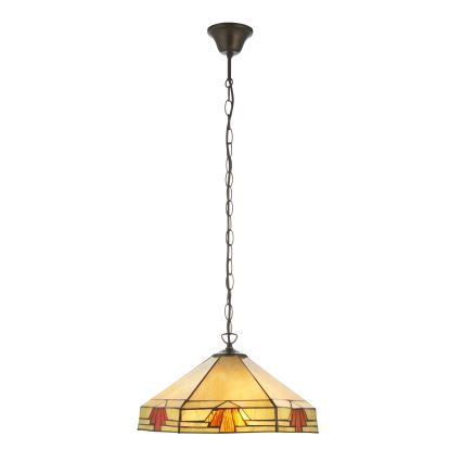 Endon 111989 - Lysekrone med kæde Tiffany NEVADA 3xE27/10W/230V, Ø 40 cm