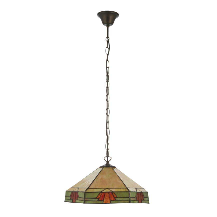 Endon 111989 - Lysekrone med kæde Tiffany NEVADA 3xE27/10W/230V, Ø 40 cm