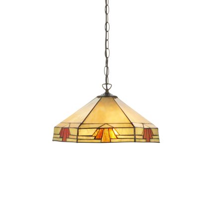 Endon 111989 - Lysekrone med kæde Tiffany NEVADA 3xE27/10W/230V, Ø 40 cm