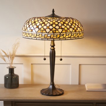 Endon 112178 - Bordlampe Tiffany MILLE FEUX 2xE14/40W/230V Ø 45 cm