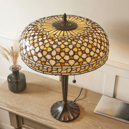 Endon 112178 - Bordlampe Tiffany MILLE FEUX 2xE14/40W/230V Ø 45 cm