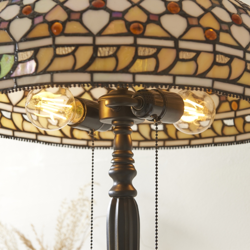 Endon 112178 - Bordlampe Tiffany MILLE FEUX 2xE14/40W/230V Ø 45 cm