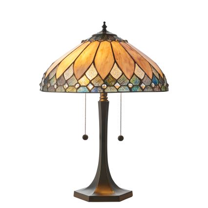 Endon 112183 - Bordlampe Tiffany BROOKLYN 2xE14/10W/230V Ø 40 cm