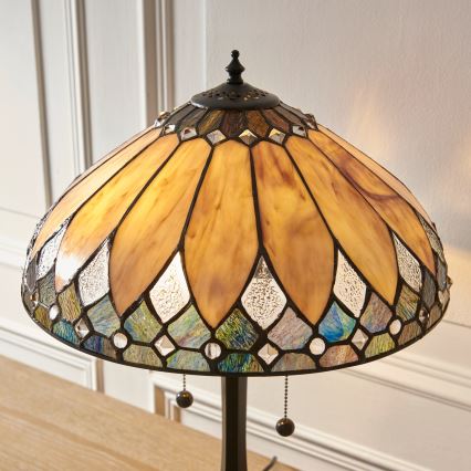 Endon 112183 - Bordlampe Tiffany BROOKLYN 2xE14/10W/230V Ø 40 cm