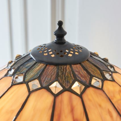 Endon 112183 - Bordlampe Tiffany BROOKLYN 2xE14/10W/230V Ø 40 cm