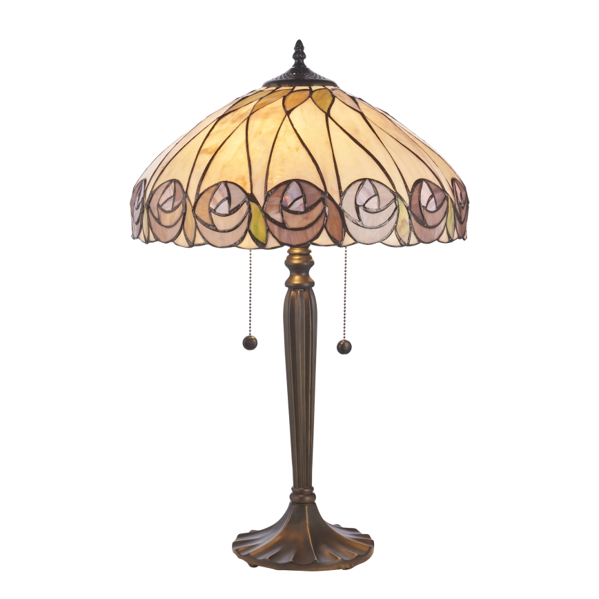 Endon 112184 - Bordlampe Tiffany HUTCHINSON 2xE27/10W/230V Ø 40 cm