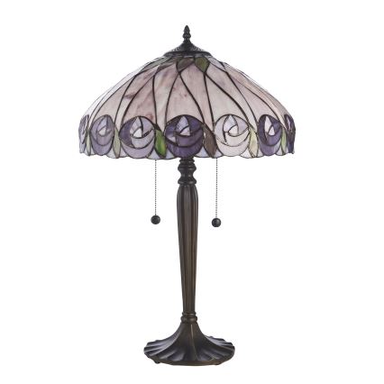 Endon 112184 - Bordlampe Tiffany HUTCHINSON 2xE27/10W/230V Ø 40 cm