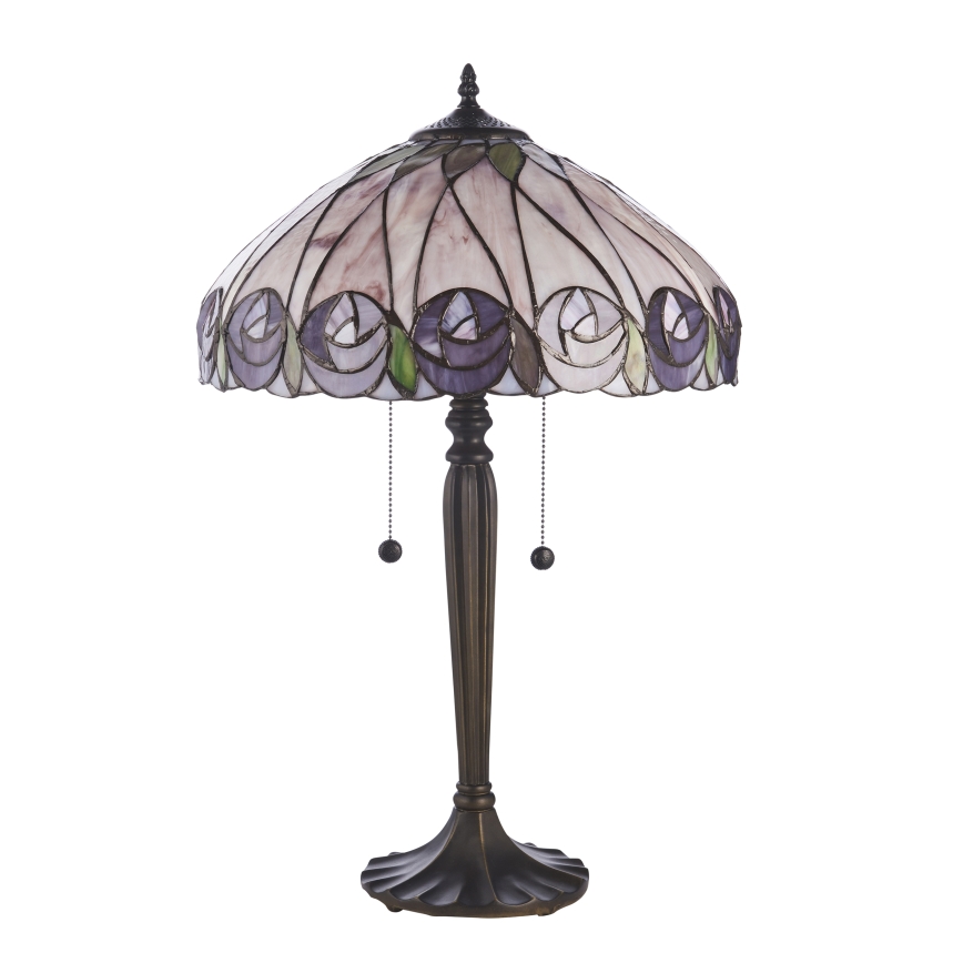 Endon 112184 - Bordlampe Tiffany HUTCHINSON 2xE27/10W/230V Ø 40 cm