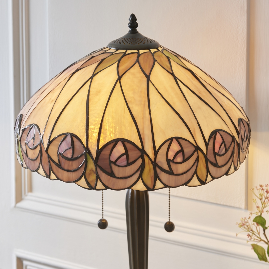 Endon 112184 - Bordlampe Tiffany HUTCHINSON 2xE27/10W/230V Ø 40 cm