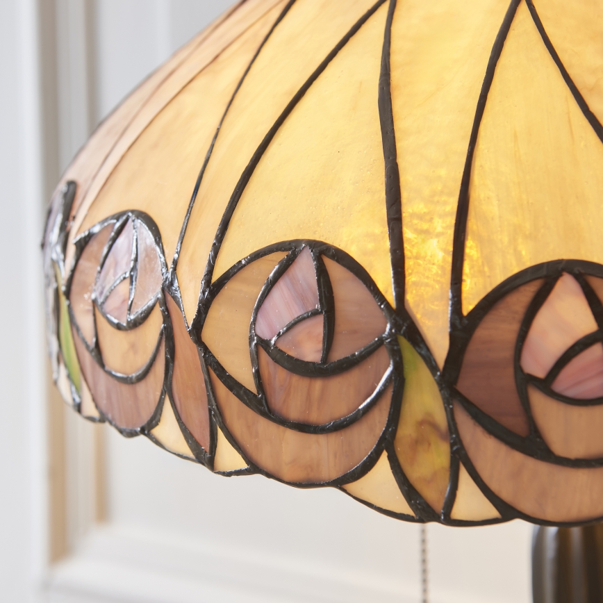Endon 112184 - Bordlampe Tiffany HUTCHINSON 2xE27/10W/230V Ø 40 cm
