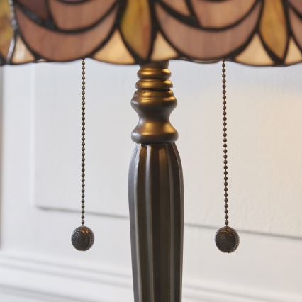 Endon 112184 - Bordlampe Tiffany HUTCHINSON 2xE27/10W/230V Ø 40 cm