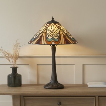 Endon 112185 - Bordlampe Tiffany HECTOR 1xE27/10W/230V Ø 40 cm