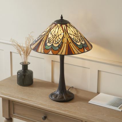 Endon 112185 - Bordlampe Tiffany HECTOR 1xE27/10W/230V Ø 40 cm
