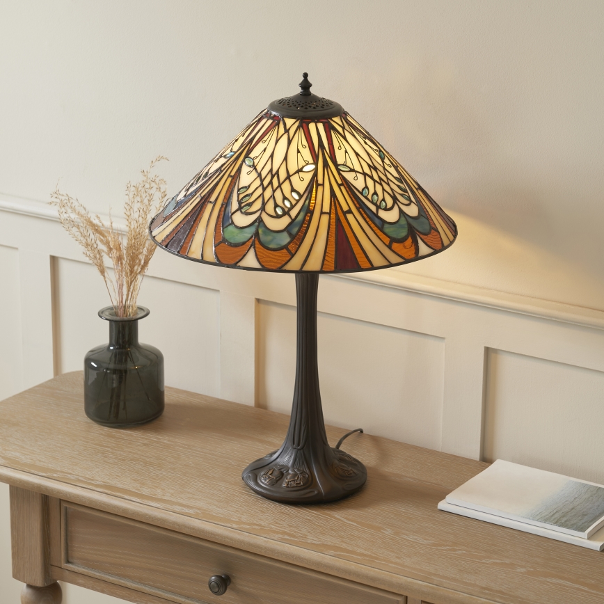 Endon 112185 - Bordlampe Tiffany HECTOR 1xE27/10W/230V Ø 40 cm