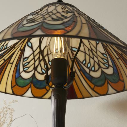 Endon 112185 - Bordlampe Tiffany HECTOR 1xE27/10W/230V Ø 40 cm