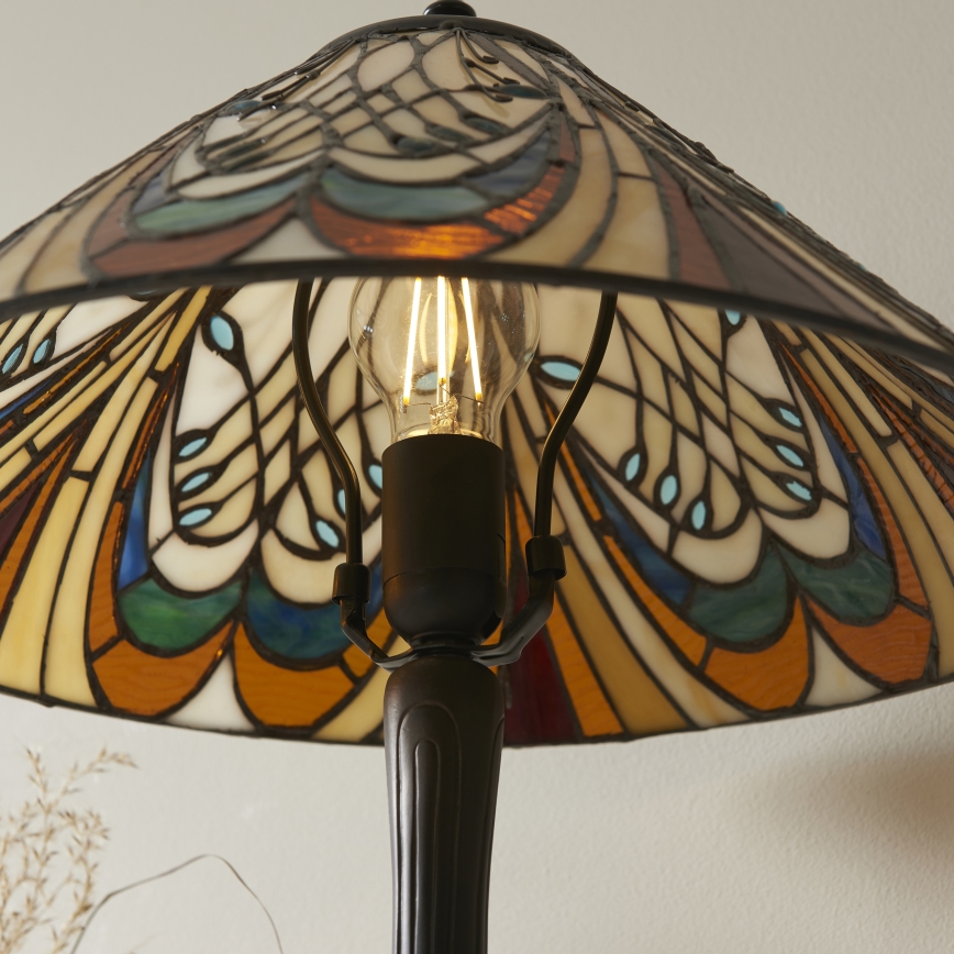 Endon 112185 - Bordlampe Tiffany HECTOR 1xE27/10W/230V Ø 40 cm