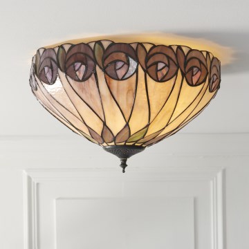 Endon 112188 - Tiffany loftlampe HUTCHINSON 2xE27/60W/230V Ø 40 cm