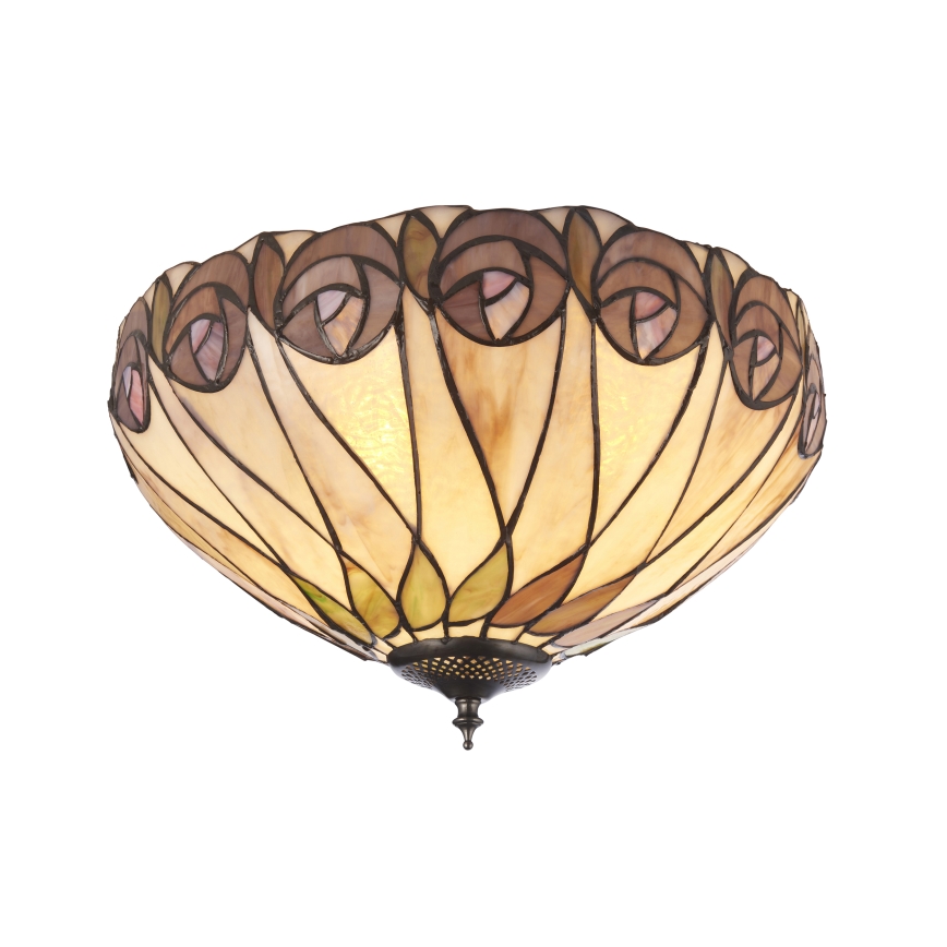 Endon 112188 - Tiffany loftlampe HUTCHINSON 2xE27/60W/230V Ø 40 cm
