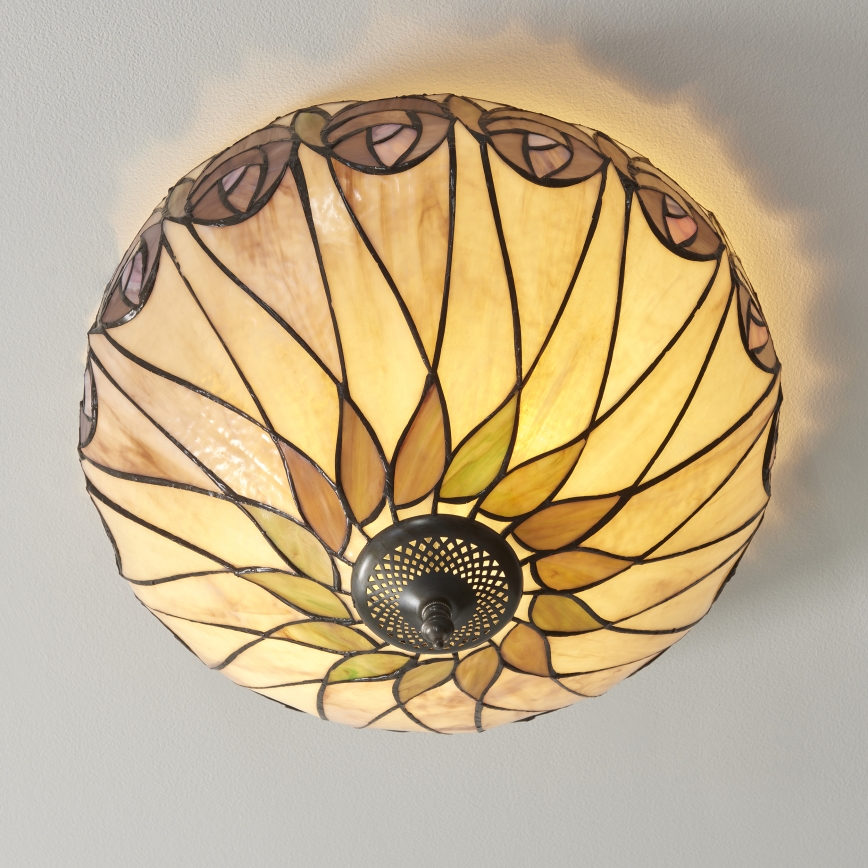 Endon 112188 - Tiffany loftlampe HUTCHINSON 2xE27/60W/230V Ø 40 cm