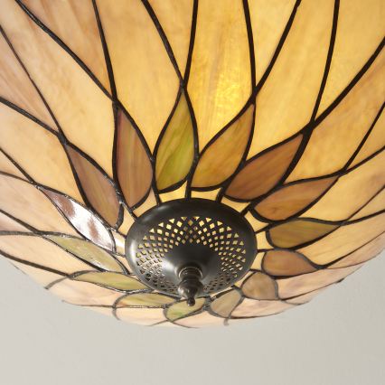 Endon 112188 - Tiffany loftlampe HUTCHINSON 2xE27/60W/230V Ø 40 cm