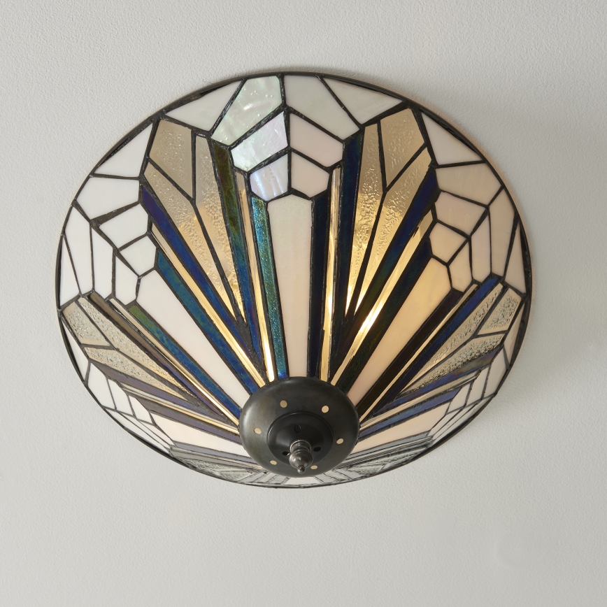 Endon 112191 - Loftlampe Tiffany ASTORIA 2xE27/60W/230V Ø 40 cm