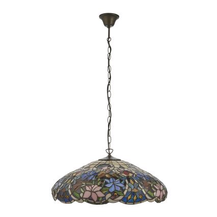 Endon 112193 - Lysekrone med kæde Tiffany SULLIVAN 3xE27/60W/230V Ø 57 cm