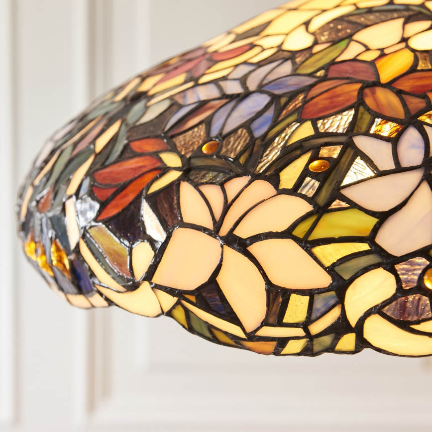Endon 112193 - Lysekrone med kæde Tiffany SULLIVAN 3xE27/60W/230V Ø 57 cm