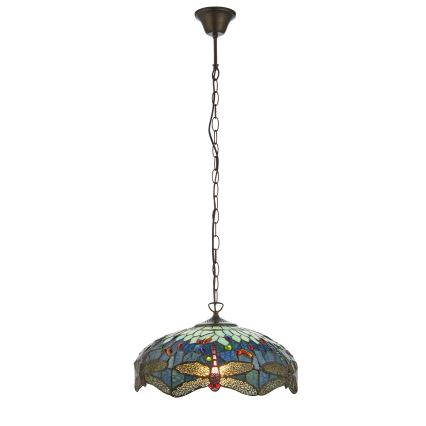 Endon 112195 - Tiffany DRAGONFLY kædependel 1xE27/60W/230V Ø 41 cm