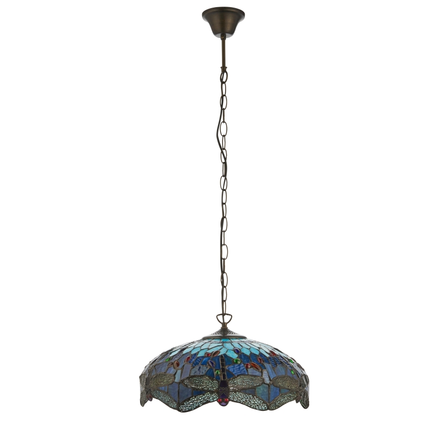 Endon 112195 - Tiffany DRAGONFLY kædependel 1xE27/60W/230V Ø 41 cm