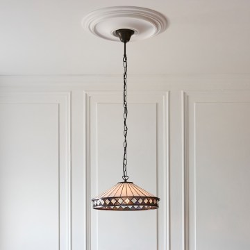 Endon 112196 - Lysekrone på kæde Tiffany FARGO 1xE27/60W/230V Ø 41,5 cm