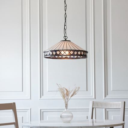 Endon 112196 - Lysekrone på kæde Tiffany FARGO 1xE27/60W/230V Ø 41,5 cm