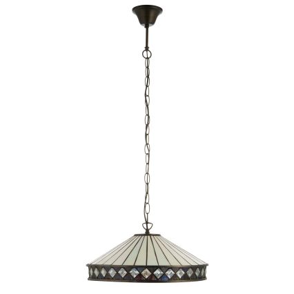 Endon 112196 - Lysekrone på kæde Tiffany FARGO 1xE27/60W/230V Ø 41,5 cm