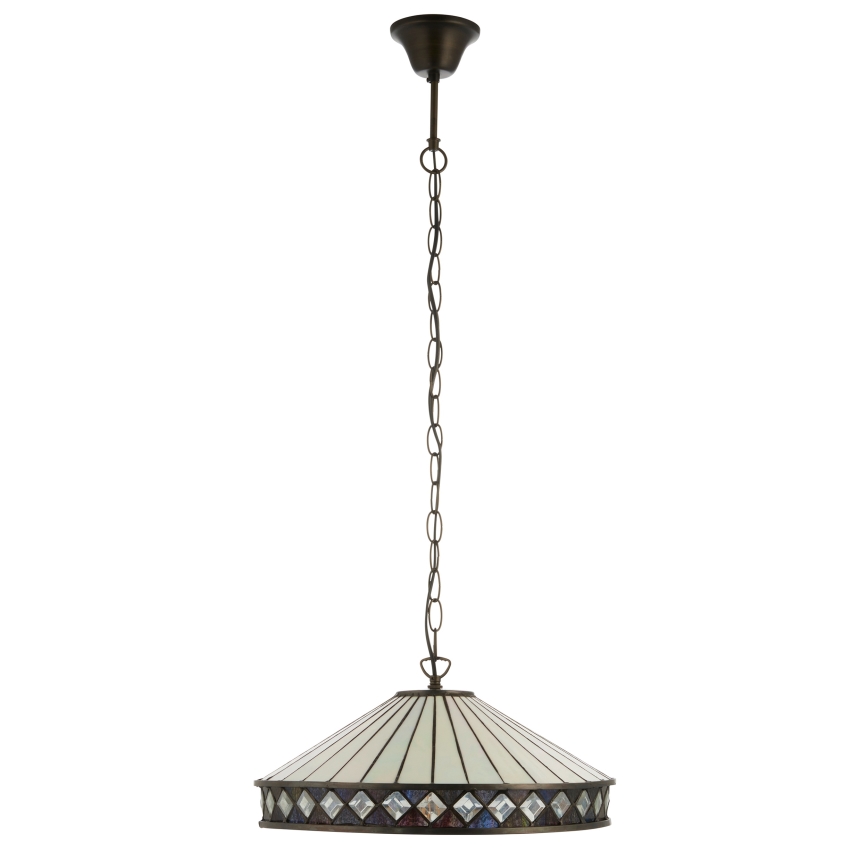 Endon 112196 - Lysekrone på kæde Tiffany FARGO 1xE27/60W/230V Ø 41,5 cm