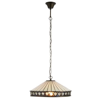 Endon 112196 - Lysekrone på kæde Tiffany FARGO 1xE27/60W/230V Ø 41,5 cm