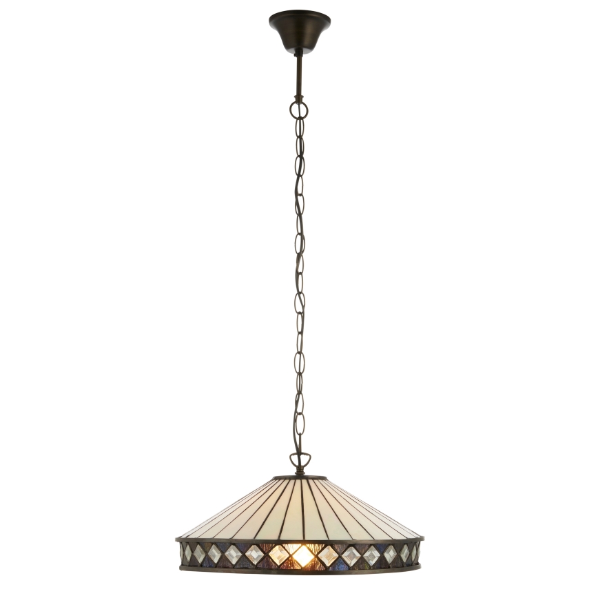 Endon 112196 - Lysekrone på kæde Tiffany FARGO 1xE27/60W/230V Ø 41,5 cm