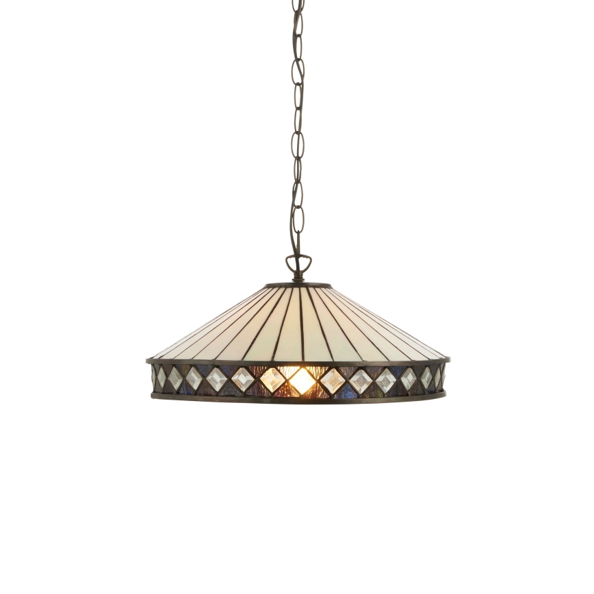 Endon 112196 - Lysekrone på kæde Tiffany FARGO 1xE27/60W/230V Ø 41,5 cm