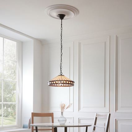 Endon 112196 - Lysekrone på kæde Tiffany FARGO 1xE27/60W/230V Ø 41,5 cm
