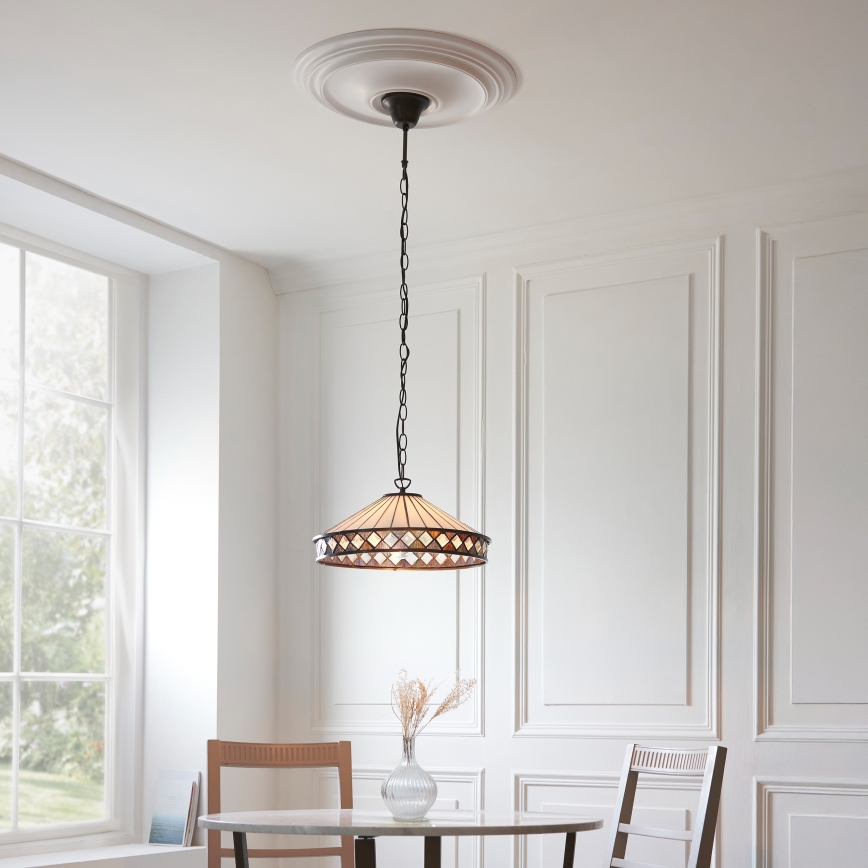 Endon 112196 - Lysekrone på kæde Tiffany FARGO 1xE27/60W/230V Ø 41,5 cm
