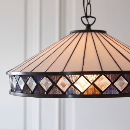 Endon 112196 - Lysekrone på kæde Tiffany FARGO 1xE27/60W/230V Ø 41,5 cm