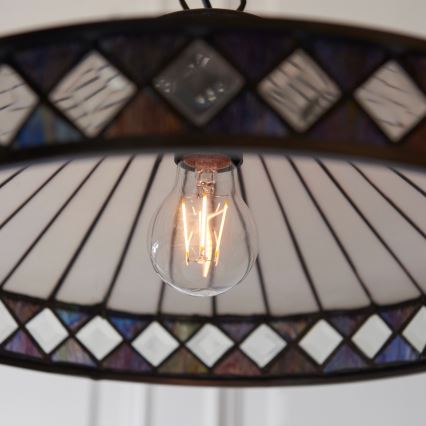 Endon 112196 - Lysekrone på kæde Tiffany FARGO 1xE27/60W/230V Ø 41,5 cm