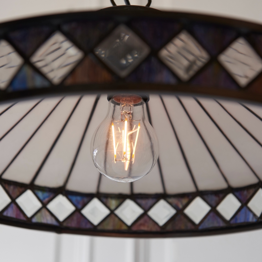 Endon 112196 - Lysekrone på kæde Tiffany FARGO 1xE27/60W/230V Ø 41,5 cm