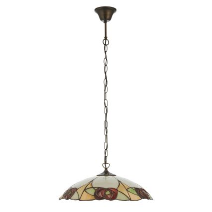 Endon 112197 - Lysekrone i Tiffany-stil med kæde INGRAM 1xE27/60W/230V Ø 45 cm